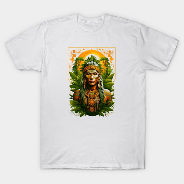 Native american Indian Warrior T-Shirt by 